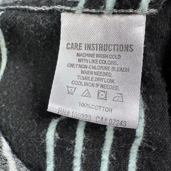 Zoo York Shirt Mens Large Gray Stripes Flannel Button Up Skater Y2K City Adult - Picture 8 of 9